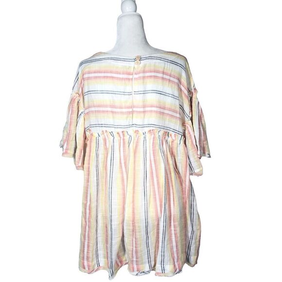 Free People Dress Womens S/P Striped Raw Hem Summer Nights Mini Babydoll New - Picture 9 of 14